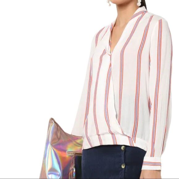 Vero Moda StripedHanna Shirt or Blouse Red White & Blue Size Large New With Tag  - Picture 4 of 11